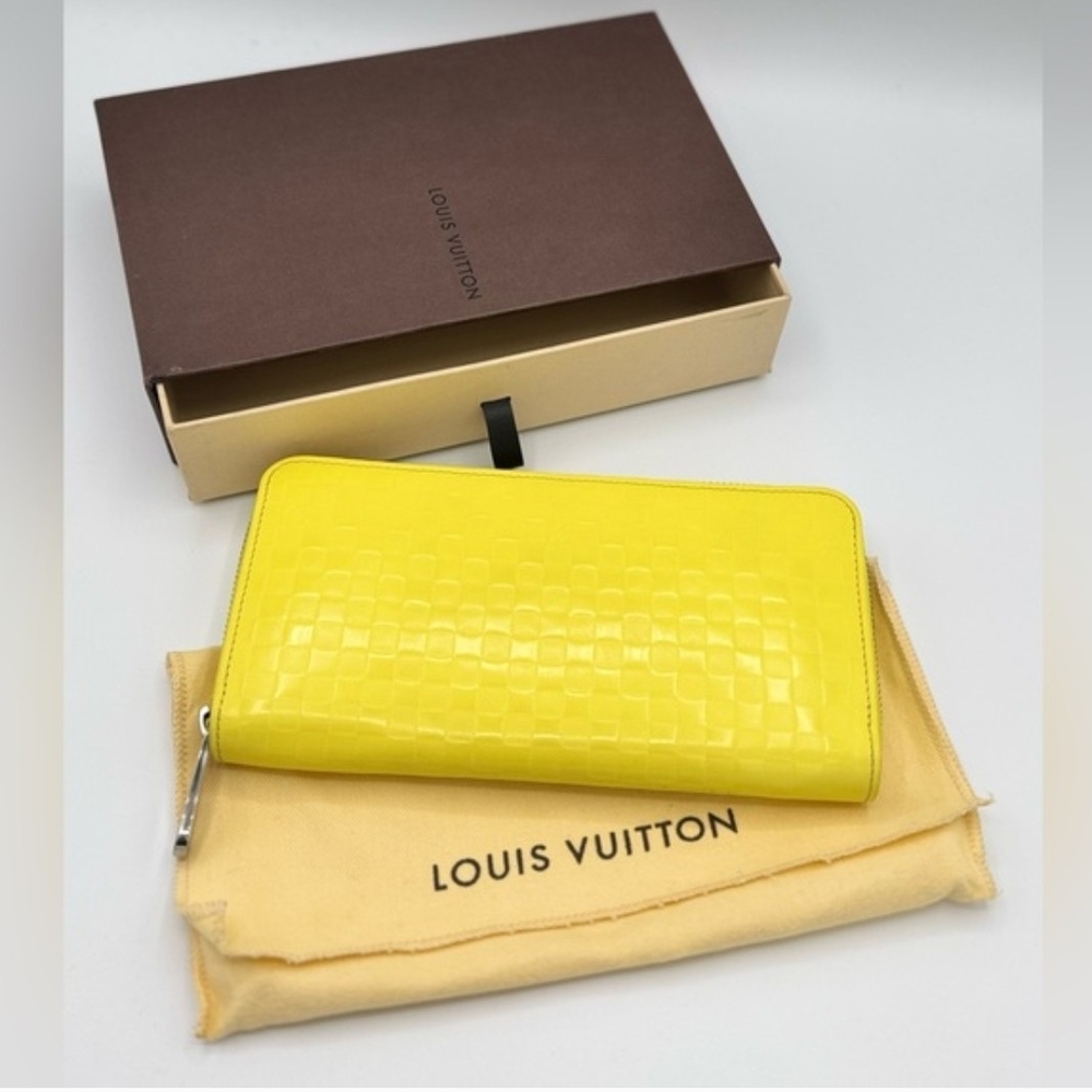 Louis Vuitton Damier Facette Zippy Wallet Jaune Yellow
